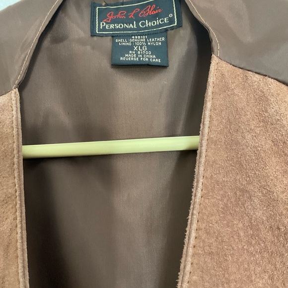 John L Blair Vest Men 2XLg Personal Choice 4 Snap Button Leather Western - BROWN - Picture 2 of 6